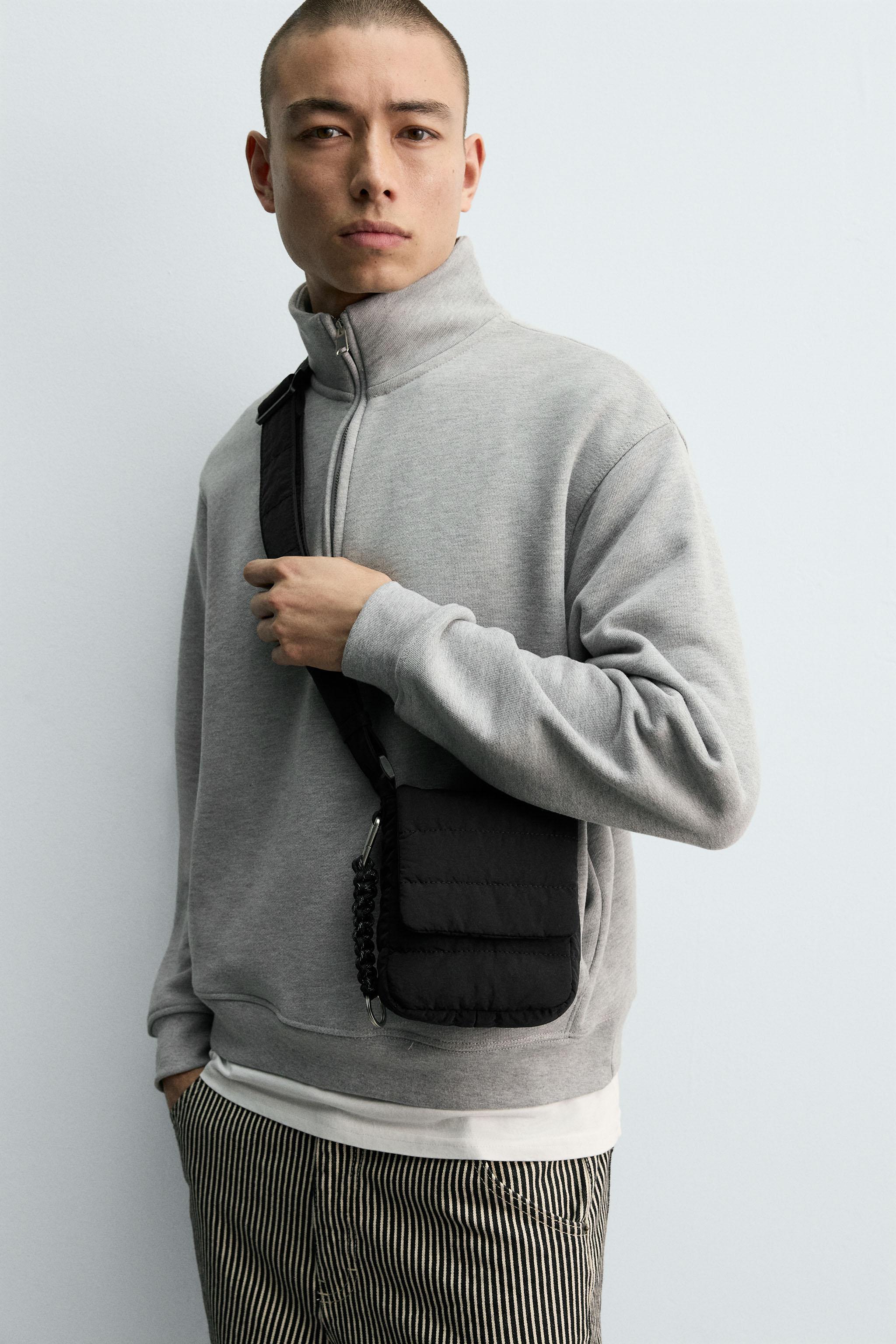 QUILTED NYLON VERTICAL CROSSBODY BAG